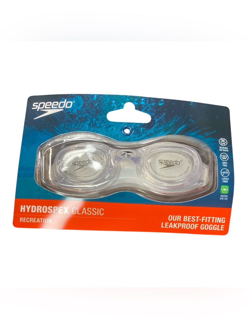 NWT Speedo Clear Silicone Swim Goggles
